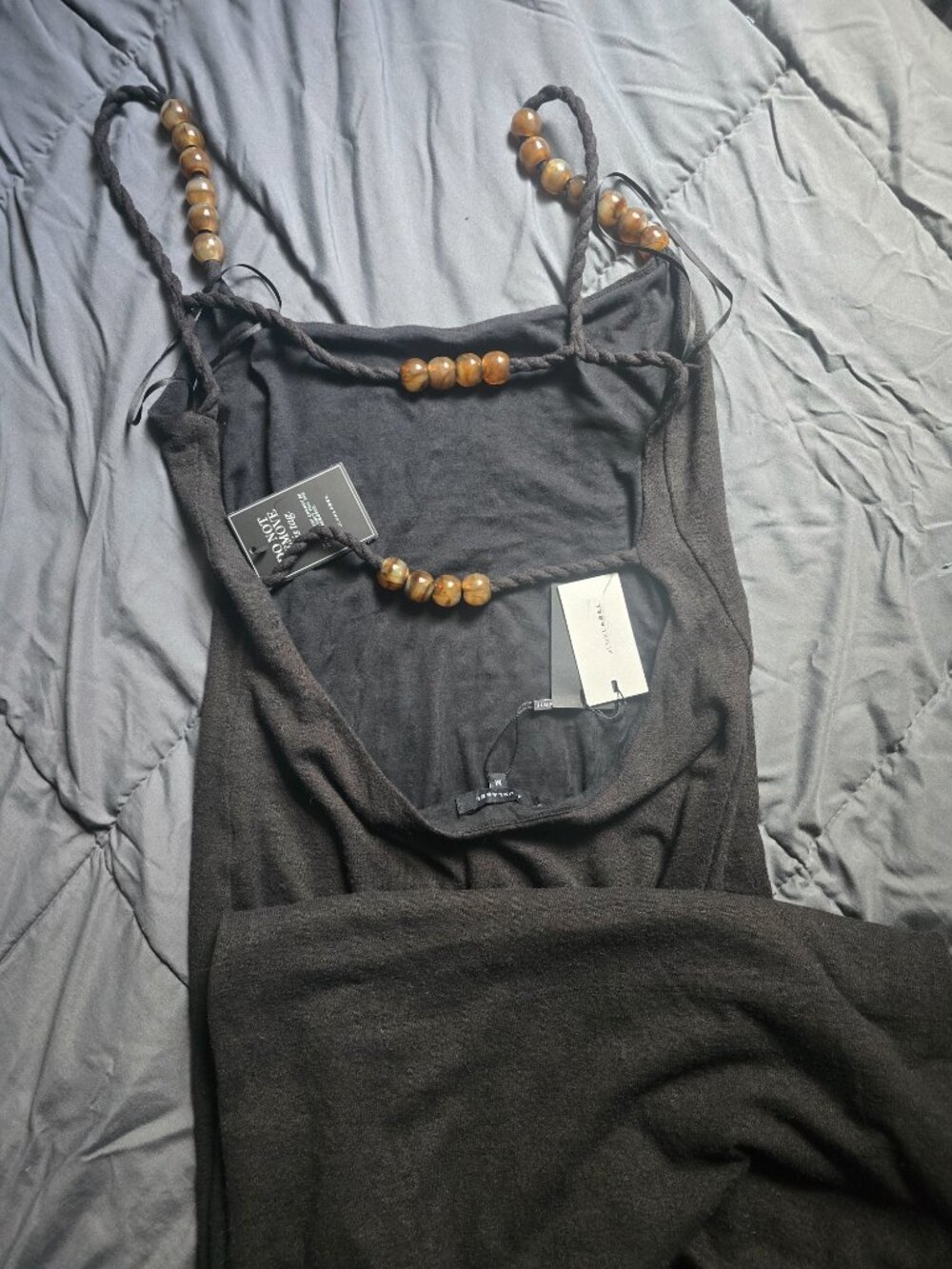 NWT JLUXLABEL Black Great Escape Backless Linen Maxi Dress (M) - Picture 6 of 9